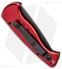 Piranha Fingerling Automatic Knife Red Tactical (2.5" Black) -Knife Shop Piranha Fingerling Auto Red Tactical Black BHQ 22933 jr side
