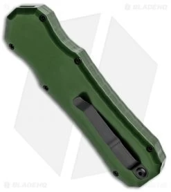 Piranha Green Excalibur OTF Knife Double Action Automatic (3.2" Black) -Knife Shop Piranha Green Exalibur DA OTF Auto Tactical Black BHQ 1234 jr side