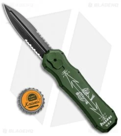 Piranha Green Excalibur OTF Knife Double Action Automatic (3.2" Black Serr) 9 Piranha Green Excalibur OTF Knife Double Action Automatic (3.2" Black Serr) -Knife Shop Piranha Green Exalibur DA OTF Auto Tactical Black Serr BHQ 1235 jr bottlecap