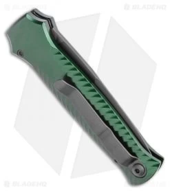 Piranha Mini-Guard Green Tactical Automatic Knife (2.9" Black Plain) -Knife Shop Piranha Mini Guard Green Tactical Automatic Knife 2.9 Black Plain BHQ 2107 LS Side