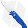 Piranha Blue P-1 Pocket Automatic Knife (3.2" Mirror Serr) -Knife Shop Piranha P 1 Pocket Auto Blue Mirror Serr BHQ 0016 jr