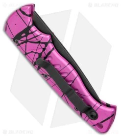 Piranha Pocket Automatic Knife Hot Pink (3.2" Black Serr) -Knife Shop Piranha Pocket Auto Hot Pink Black Serr BHQ 180416 jr sside