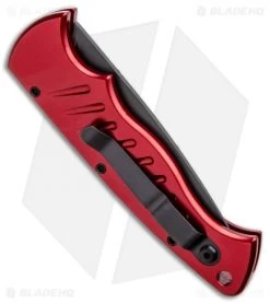 Piranha Pocket Automatic Knife Red Tactical (3.2" Black) -Knife Shop Piranha Pocket Auto Red Black BHQ 22925 jr side