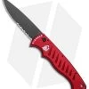 Piranha P1 Pocket Automatic Knife Red Tactical (3.2" Black Serr) 2 Piranha P1 Pocket Automatic Knife Red Tactical (3.2" Black Serr) -Knife Shop Piranha Pocket Auto Red Black Serr BHQ 23560 jr