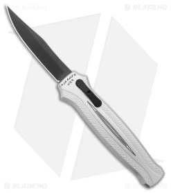 Piranha Rated-R D/A OTF Automatic Knife Silver Aluminum (3.5" Black 154CM)