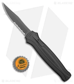 Piranha Rated-R D/A OTF Automatic Knife Tactical Black (3.5" Black Serr) -Knife Shop Piranha Rated R DA OTF Auto Tactical Black Black Serr BHQ 52244 jr bottlecap
