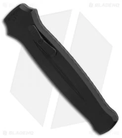 Piranha Rated-R Tanto D/A OTF Automatic Knife Black (3.5" Two-Tone) -Knife Shop Piranha Rated R Tanto DA Black two tone BHQ 86365 er spine