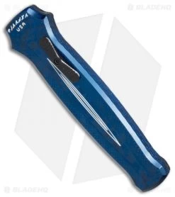 Piranha Rated-X D/A Dagger OTF Automatic Knife Blue (3.5" Black) -Knife Shop Piranha Rated X DA Blue Black BHQ 80419 er spine