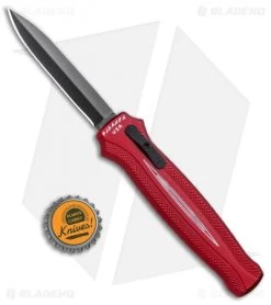 Piranha Rated-X D/A Dagger OTF Automatic Knife Red (3.5" Black) -Knife Shop Piranha Rated X DA Dagger Auto Red Tactical Black BHQ 80415 jr bottlecap