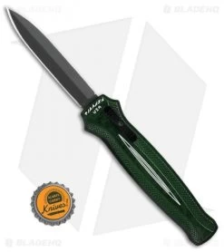Piranha Rated-X D/A Dagger OTF Automatic Knife Green (3.5" Black) -Knife Shop Piranha Rated X DA Dagger Green black BHQ 80421 er bottlecap
