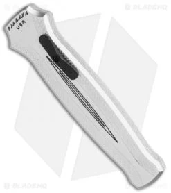 Piranha Rated-X D/A Dagger OTF Automatic Knife Silver (3.5" Black) -Knife Shop Piranha Rated X DA Dagger OTF Auto Silver Black BHQ 119641 jr spine