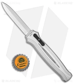 Piranha Rated-X D/A Dagger OTF Automatic Knife Silver (3.5" Mirror) P-20S -Knife Shop Piranha Rated X DA Dagger OTF Auto Silver Mirror BHQ 147337 jr bottlecap