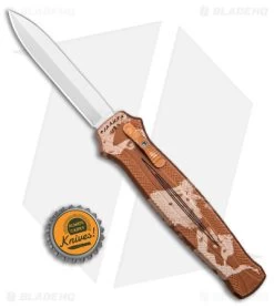 Piranha Rated-X Dagger D/A OTF Automatic Knife Tan Camo Aluminum (3.5" Mirror) -Knife Shop Piranha Rated X Dagger OTF Auto Camo Mirror BHQ 144574 jr bottlecap
