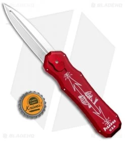 Piranha Red Excalibur Knife D/A OTF Automatic (3.2" Stonewash Plain) -Knife Shop Piranha Red Exalibur DA OTF Auto Mirror BHQ 1239 jr bottlecap