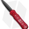 Piranha Excalibur OTF Knife Double Action Automatic Red (3.2" Black Plain)