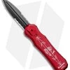Piranha Excalibur OTF Automatic Knife Red Tactical (3.2" Black Serr) -Knife Shop Piranha Red Exalibur DA OTF Auto Tactical Black Serr BHQ 23583 jr