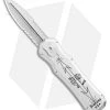Piranha Silver Excalibur Knife D/A OTF Automatic (3.2" Stone Serr) -Knife Shop Piranha Silver Excalibur DA Auto SW Serr BHQ 1902 jr