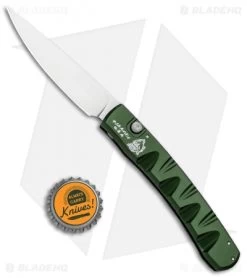 Piranha Virus Automatic Knife Green Aluminum (3.25" Mirror) -Knife Shop Piranha Virus Auto Green Mirror BHQ 28388 jr bottlecap