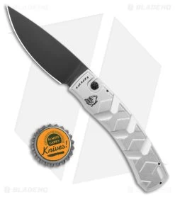 Piranha X Automatic Tactical Knife Silver Aluminum (3.3" Black 154CM) -Knife Shop Piranha X Auto Silver Tactical Black BHQ 28383 jr bottlecap