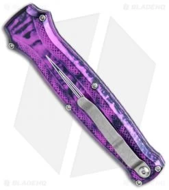 Piranha Rated-X D/A Dagger OTF Automatic Knife Plum (3.5" Satin) -Knife Shop Pirhana Rated X DA Dagger Auto Plum Satin BHQ 119642 jr side