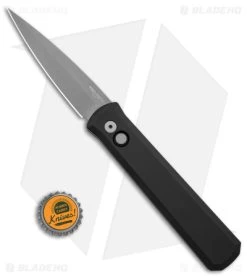 Pro-Tech Godfather Automatic Knife Solid Black (4" Bead Blast) 920 -Knife Shop Pro Tech Godfather AK Solid Black 4in Bead Blast BHQ 0468 td size