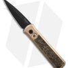 ProTech Pro-Tech Godson Automatic Knife Bronze Al Custom Fat Carbon Gold (3.2" Black) -Knife Shop Pro Tech Godson AK Bronze AI Custom Fat Carbon Gold 3in Dama BHQ 180567 td