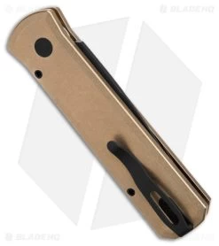 ProTech Pro-Tech Godson Automatic Knife Bronze Al Custom Fat Carbon Gold (3.2" Black) -Knife Shop Pro Tech Godson AK Bronze AI Custom Fat Carbon Gold 3in Dama BHQ 180567 td side
