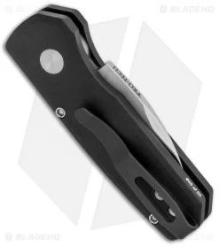 Pro-Tech Runt 5 Wharncliffe Automatic Knife Black Aluminum (1.9" Mirror) 8 Pro-Tech Runt 5 Wharncliffe Automatic Knife Black Aluminum (1.9" Mirror) -Knife Shop Pro Tech Runt 5 Auto Black Aluminum Wharncliffe Polished BHQ 131653 jr side