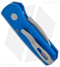 Pro-Tech Runt 5 Wharncliffe Automatic Knife Blue (1.9" Stonewash) -Knife Shop Pro Tech Runt 5 Wharncliffe Auto Blue SW BHQ 135057 jr side