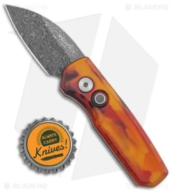 Pro-Tech Runt 5 Wharncliffe Automatic Knife Del Fuego (1.9" Damascus) 9 Pro-Tech Runt 5 Wharncliffe Automatic Knife Del Fuego (1.9" Damascus) -Knife Shop Pro Tech Runt 5 Wharncliffe Auto Del Fuego Damascus BHQ 176909 jr bottlecap