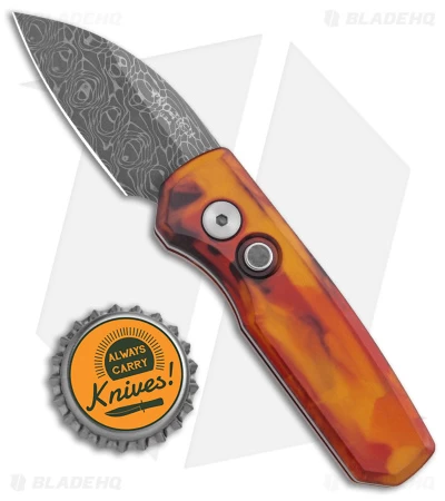Pro-Tech Runt 5 Wharncliffe Automatic Knife Del Fuego (1.9" Damascus) 6 Pro-Tech Runt 5 Wharncliffe Automatic Knife Del Fuego (1.9" Damascus) - Image 4