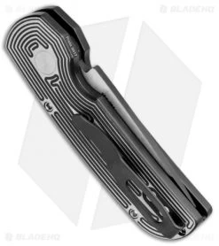 Pro-Tech Calmigo Steel CA Legal Automatic Maze Pattern (1.9" Two-Tone) 2222 -Knife Shop Protech Calmigo Steel CA Legal Black TT 2222 BHQ 75747 jr side