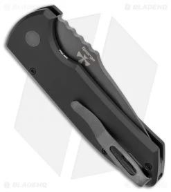 Pro-Tech Les George SBR Automatic Knife Black Knurled Aluminum (2.6" Black) -Knife Shop Protech Les George SBR Auto Black Knurled aluminum Black LG407 BHQ 99838 jr side