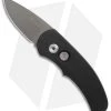 Pro-Tech Runt J4 Limited Automatic Knife Black W/ MOP Button (1.94" Gray DLC) -Knife Shop Protech Runt J4 black MOP button gray dlc BHQ 74277 er
