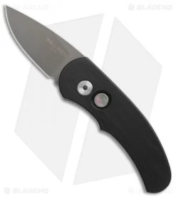 Pro-Tech Runt J4 Limited Automatic Knife Black W/ MOP Button (1.94" Gray DLC)