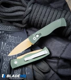 Pro-Tech Tactical Response 2 Automatic Knife Desert Warrior (3" Copper) TR-2DW -Knife Shop Protech Tactical Response 2 Automatic Knife Desert Warrior Copper TR 2DW BHQ87298 kp black gloves black rope web