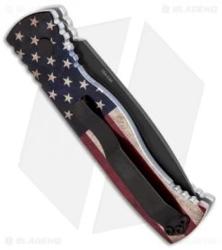 Pro-Tech TR-2 Tactical Response Automatic Knife US Flag (3" DLC Black) TR-2.40 -Knife Shop Protech Tactical Response Auto US Flag DLC Black TR 2.40 BHQ 84949 jr side