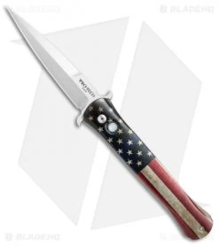 Pro-Tech Custom The Don Automatic Knife Vintage Flag (3.5" Satin) 1740