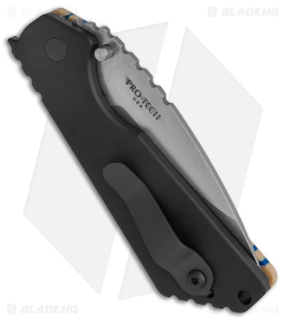 Strider + Pro-Tech Custom SnG Automatic Knife Yellow/Blue Micarta (3.5 SW) 5 Strider + Pro-Tech Custom SnG Automatic Knife Yellow/Blue Micarta (3.5 SW) - Image 3