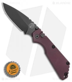 Strider + Pro-Tech SnG Automatic Knife Smooth Burgundy Micarta (3.5" Black DLC) -Knife Shop Strider Pro Tech SnG Automatic Knife Smooth Burgundy Micarta 3.5in Black DLC BHQ 115175 LS Bottlecap