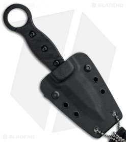 TOPS Knives I.C.E. Dagger Fixed Blade Neck Knife W/ Chain (3" Black) ICED-01 -Knife Shop TOPS I.C.E. Dagger Neck Blk Chain ICED 01 BHQ 52080 jr sheath