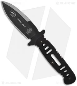 TOPS Knives Combat Alley Fixed Blade Knife (4" Black Plain) COALY-4