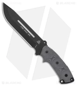 TOPS Knives Steel Eagle Large 107E Fixed Blade Knife (7" Black Plain)