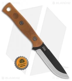 TOPS Knives Mini BOB Brothers Of Bushcraft Fieldcraft Knife Mic (3.7" Black) -Knife Shop TOPS Mini Bob Fixed Blade Micarta BHQ 98922 ns bottlecap