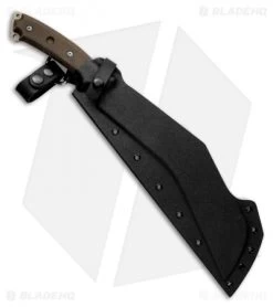 TOPS Knives The Bestia Fixed Blade Knife Green Micarta (13" Tan) -Knife Shop TOPS The Bestia BHQ 123176 LS Sheath jr