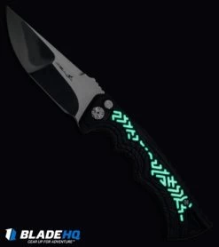 Brian Tighe Custom Tighe Fighter Drop Point Automatic Glow Pattern (3.9" Polish) -Knife Shop Tighe Fighter DP Glow BHQ 49242 jr glow