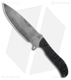 TOPS Knives Silent Hero Fixed Blade Knife Black Micarta (6.5" Camo 1095)