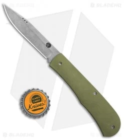 Trash Panda Knives Kit Slip Joint Green Titanium (3.5" Stonewash) -Knife Shop Trash Panda Knives Kitt SJ Green Ti BHQ 86346 jr bottlecap