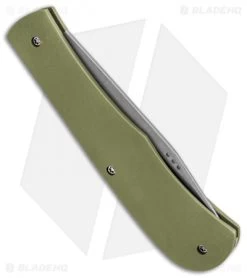 Trash Panda Knives Kit Slip Joint Green Titanium (3.5" Stonewash) -Knife Shop Trash Panda Knives Kitt SJ Green Ti BHQ 86346 jr side
