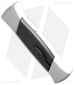AKC 777 Blackfinger OTF Automatic Knife White/Black (3.375" Satin Flat) -Knife Shop akc 777 white satin flat bottom cm